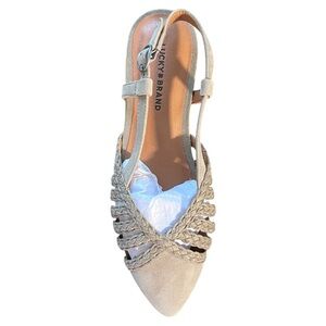 Lucky Brand Barima Slingback Flat Suede Upper Size 6M Color Dune